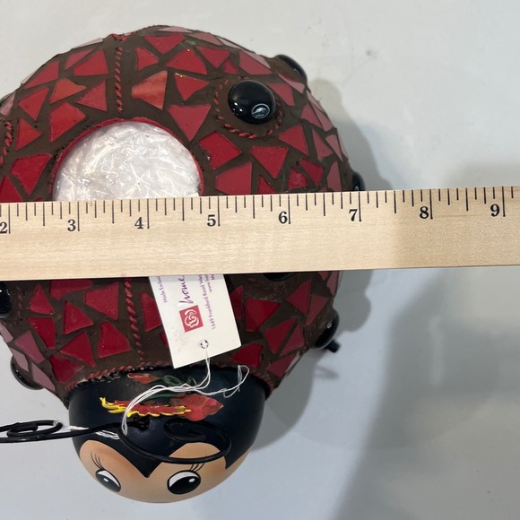 Vtg Home Interiors Mosaic Ladybug Tealight Candle Holder Lantern Garden Decor - Picture 6 of 6